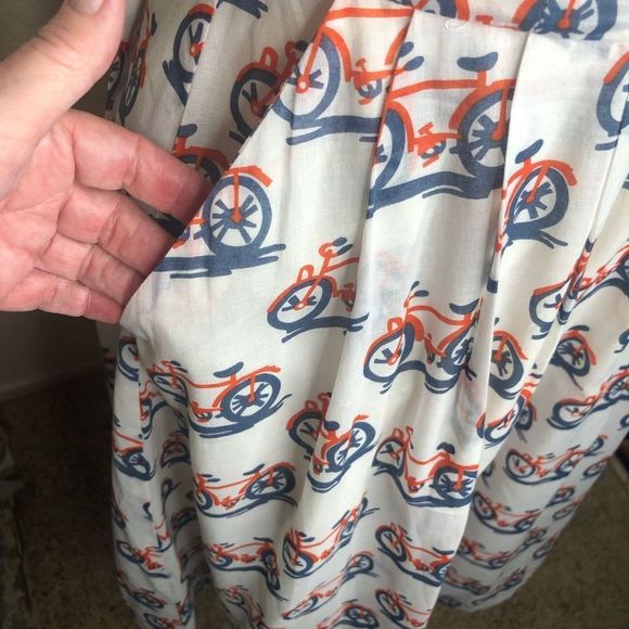 Anthropologie Strapless Dress with Bicycle Print - Picture 4 of 15